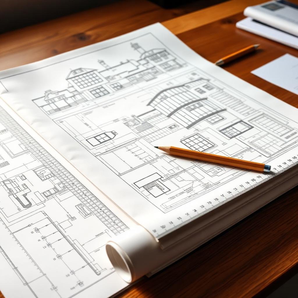 Plans techniques de bâtiment annotés pour un DTG et un plan pluriannuel de travaux